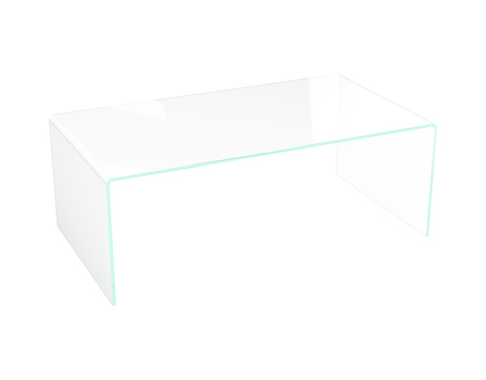 Table basse design ATHENA en verre cristallin transparent