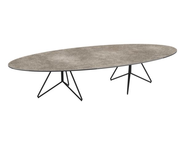 grande table basse de salon ovale noire