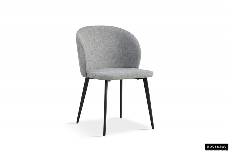chaise moderne de qualité a petit prix en tissu de couleur gris clair