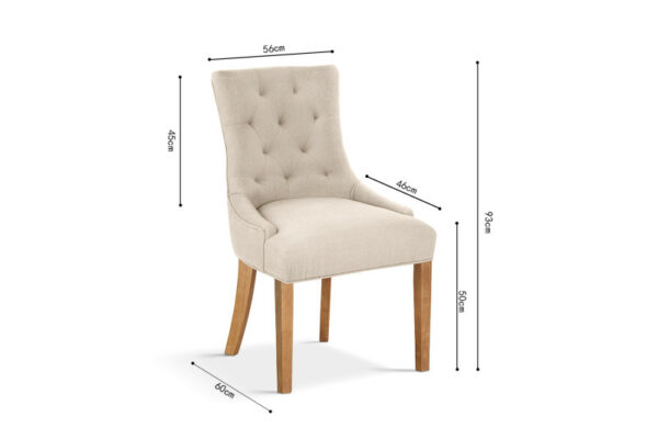 chaise confortable capitonnée pieds en bois de qualité