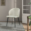 Chaises pas chères en tissu blanc cassé beige pieds métal noir
