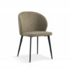 Chaise de salle à manger moderne de qualité a petit prix en tissu beige sable pieds noirs