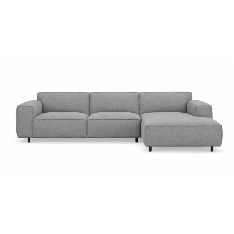 Canapé VESTA deux places et une méridienne XL coloris gris. Aussi disponibles dans d'autres dimensions et dans d'autres tissus.