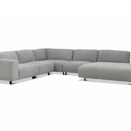Canapé design scandinave angle tissu gris clair modulable salon contemporain