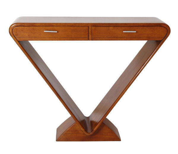 meuble triangulaire console noir laqué design angles arrondis