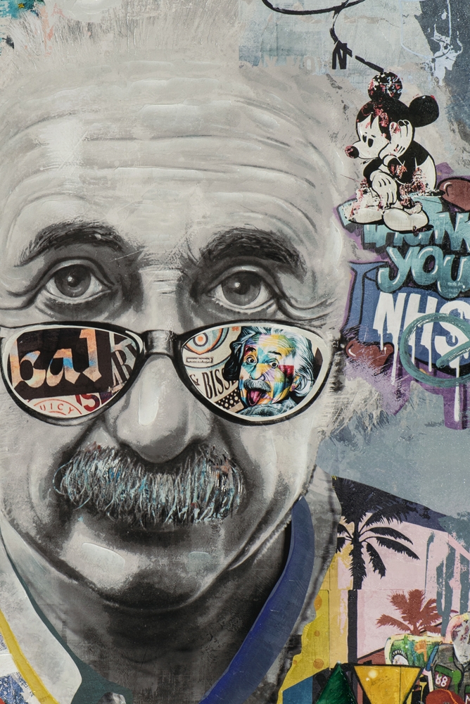 Tableau peinture fur rigolo PHYSICIEN BRILLANT Albert Einstein