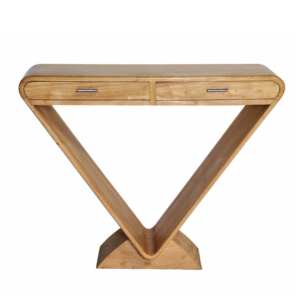 meuble triangulaire console noir laqué design angles arrondis