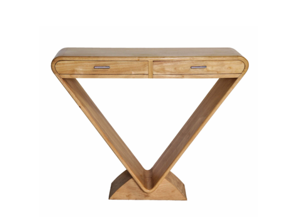 meuble triangulaire console noir laqué design angles arrondis