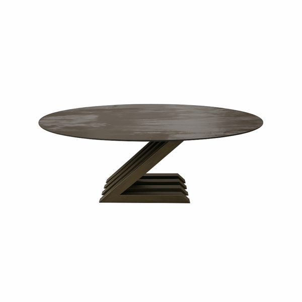 Table ZARA ovale en céramique ou dekton avec pied en Z