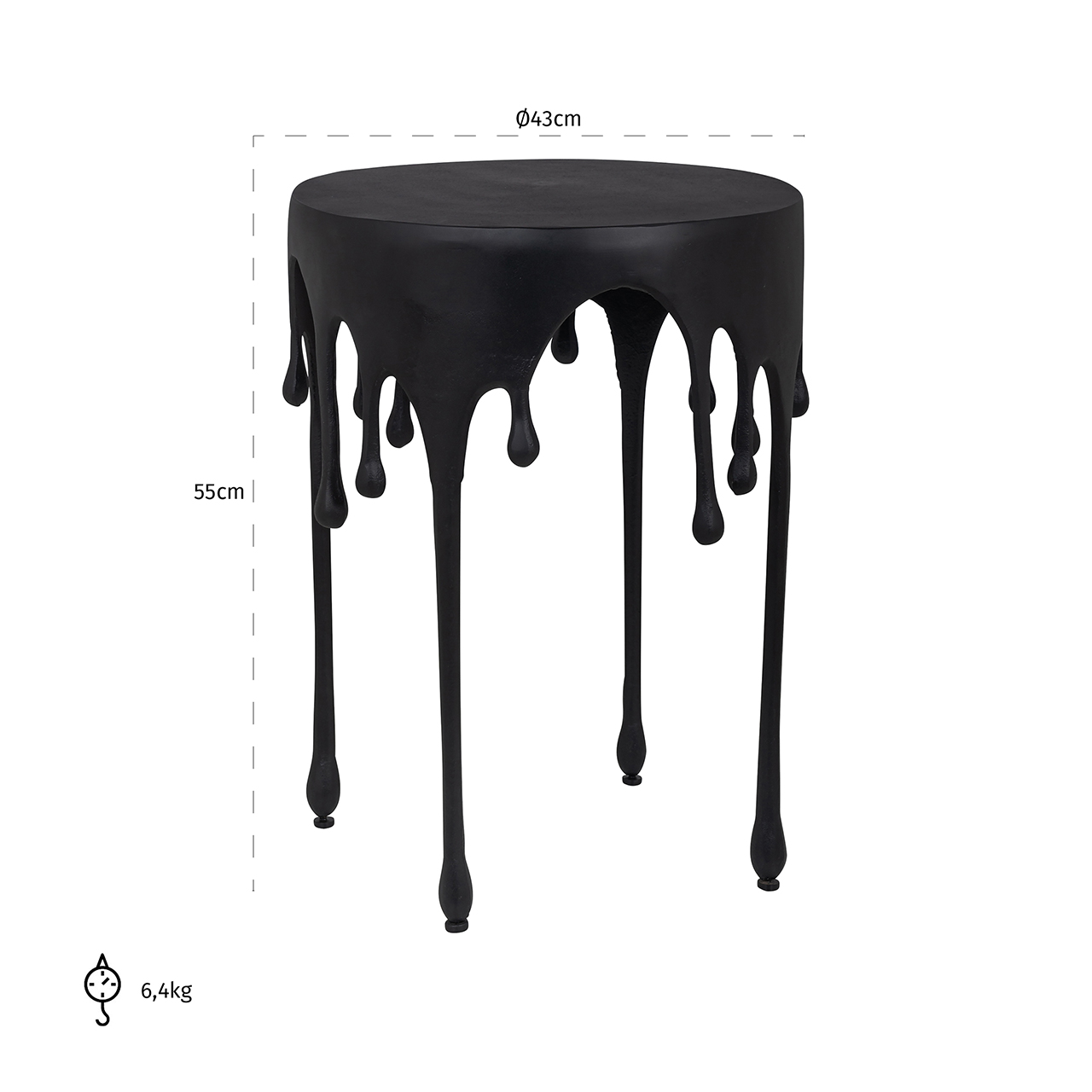 bout de canapé-table d'appoint-table d'angle atypique design noir
