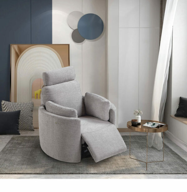 Fauteuil JULIO CHAIR tissu gris clair