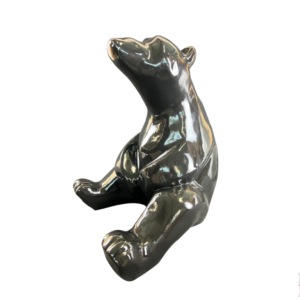 Statue originale ours brun assis deco exterieur outdoor bois&deco