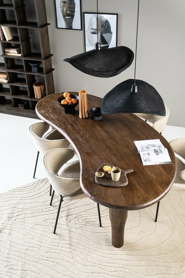 table ovale bois forme vague arrondie originale