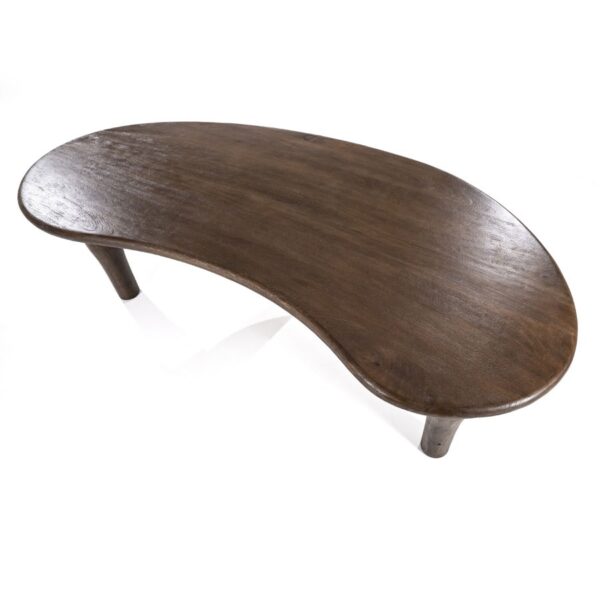 table de salle à manger originale ovale bois forme vague arrondie design moderne