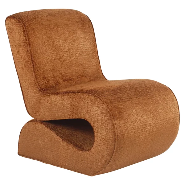 Fauteuil FRANKIE tissu cognac rouille orange