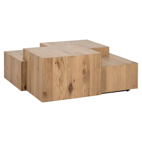 table basse carrée bois clair naturel