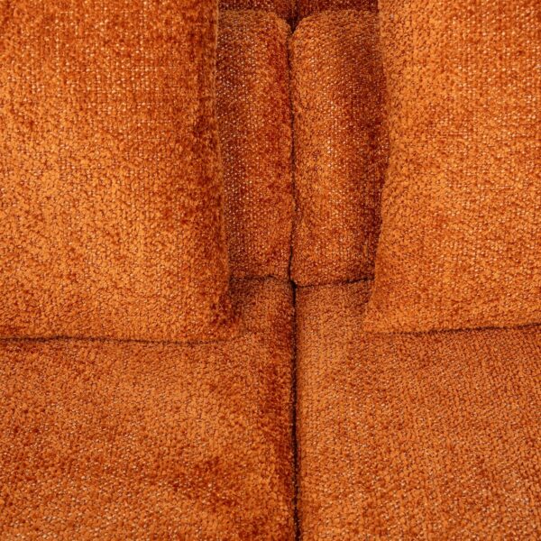 Tissu canapé orange rouille terracotta cognac