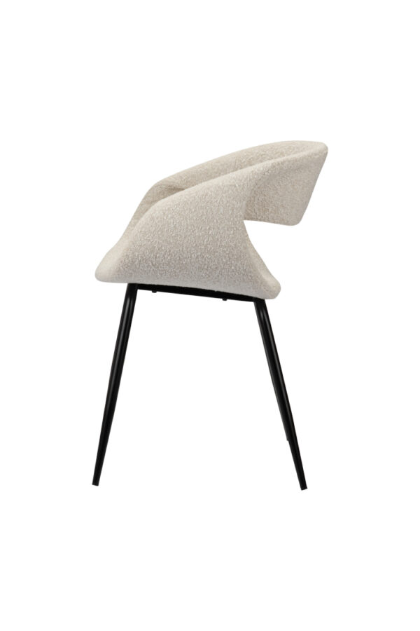 Fauteuil de table GRACIEUX blanc perle