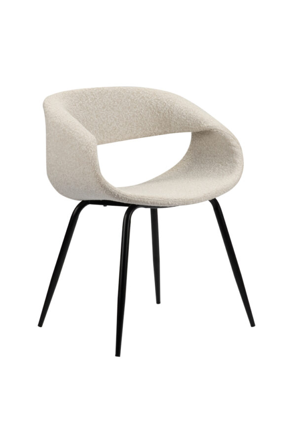 Fauteuil de table GRACIEUX blanc perle