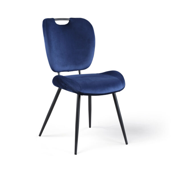 Chaise NADÈGE velours bleu cobalt