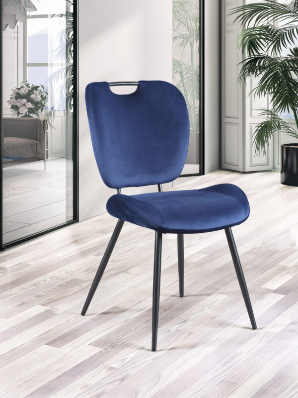 Chaise NADÈGE velours bleu cobalt