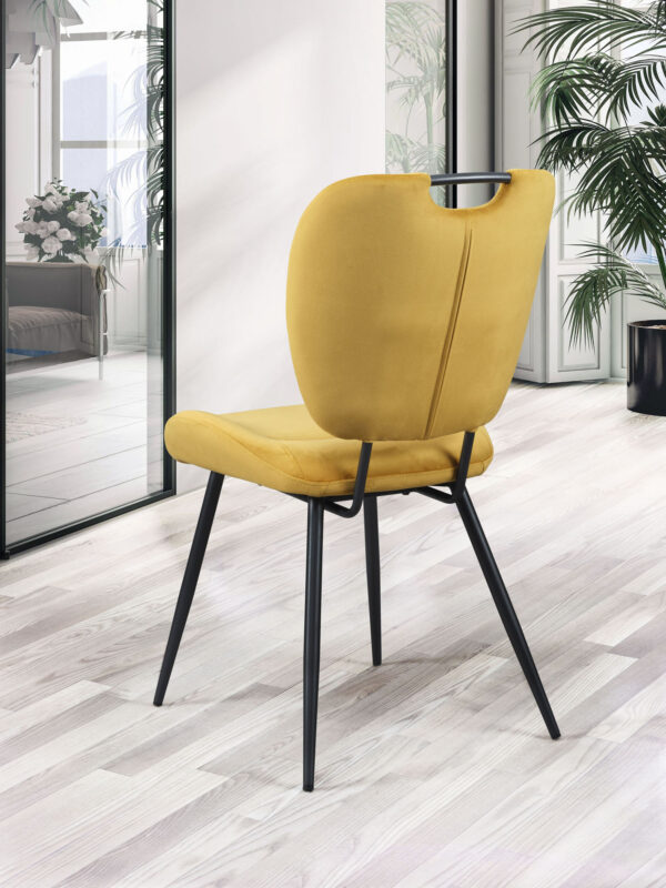 Chaise de salle à manger bureau jaune moutarde