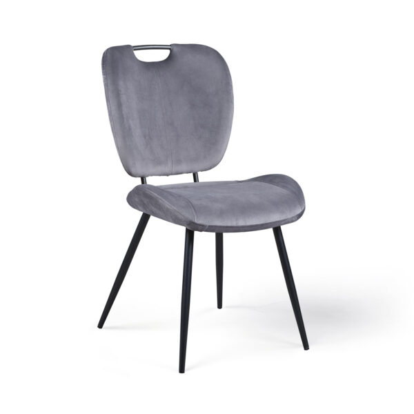 Chaise NADÈGE velours gris souris