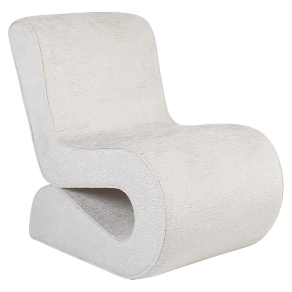 Fauteuil FRANKIE écru forme vintage vague