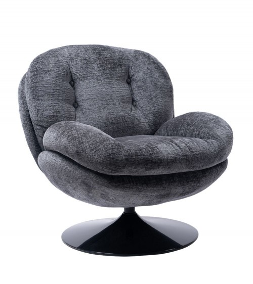 Fauteuil cocooning et moderne, pivotant en tissu. Existe dans beaucoup de coloris.