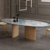Table OLIVE avec pieds bois et plateau en céramique