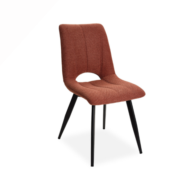 Chaise CORALIE en tissu et pied métal noir