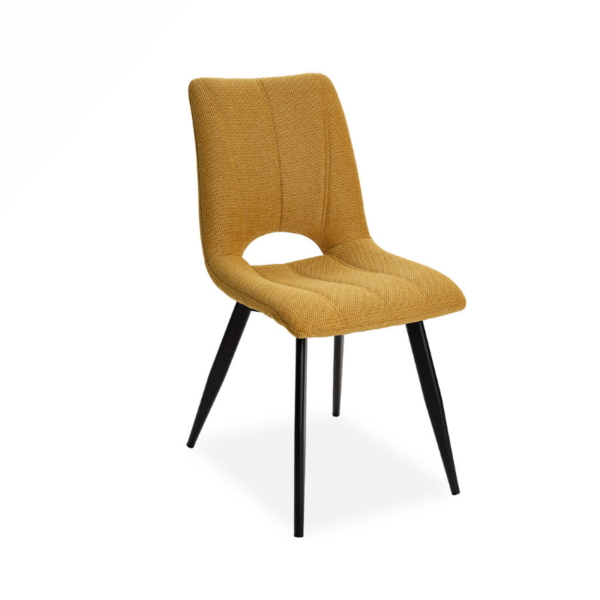 Chaise CORALIE en tissu et pied métal noir