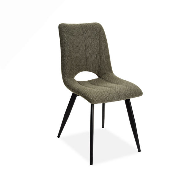 Chaise CORALIE en tissu et pied métal noir