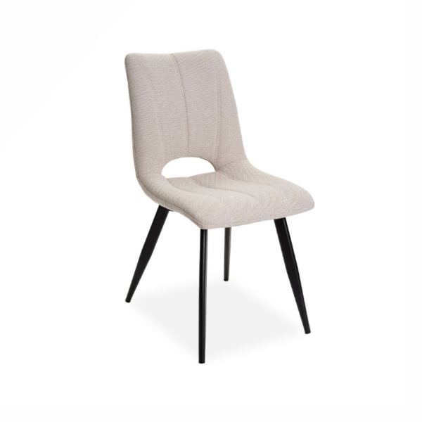 Chaise CORALIE en tissu et pied métal noir