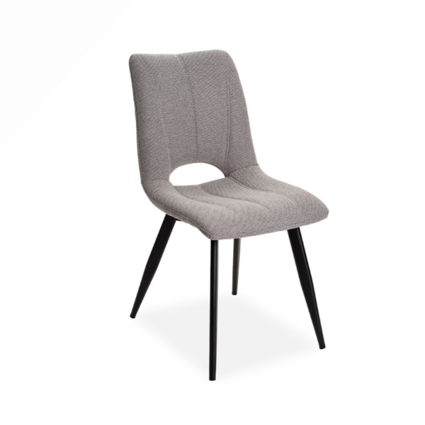 Chaise CORALIE en tissu et pied métal noir