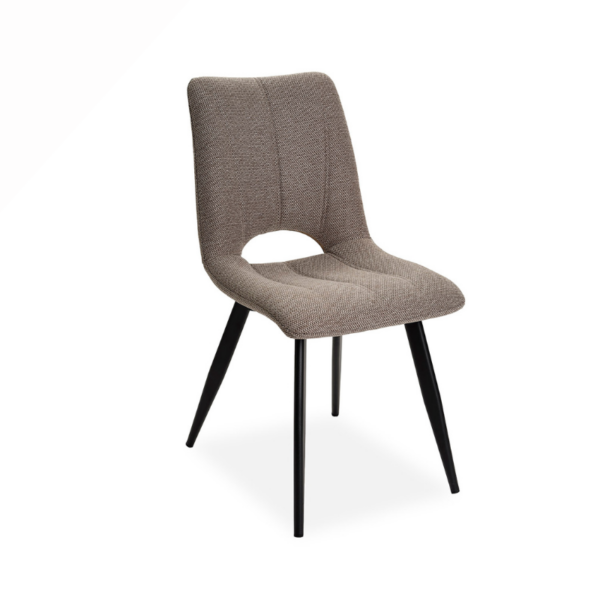 Chaise CORALIE en tissu et pied métal noir