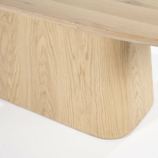 Table en chêne clair avec pied central
