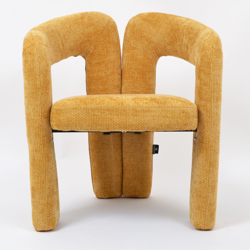 Fauteuil design jaune moutarde