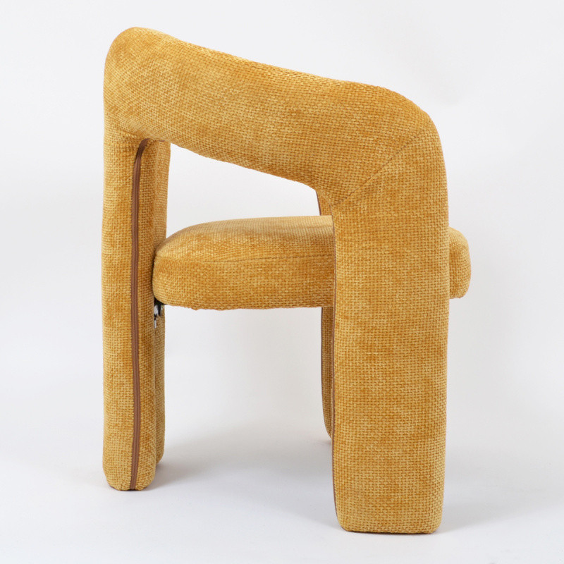 Fauteuil design jaune moutarde