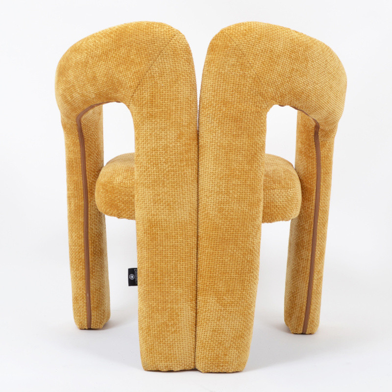 Fauteuil design jaune moutarde