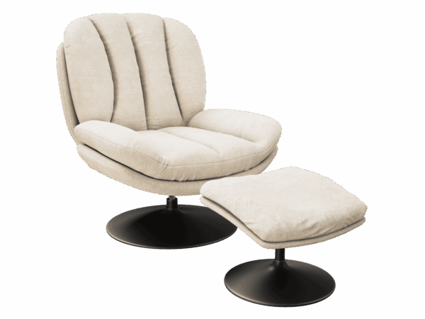 Fauteuil LISBOA confortable, pivotant, avec repose pied.