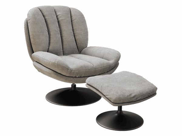 Fauteuil LISBOA confortable, pivotant, avec repose pied.