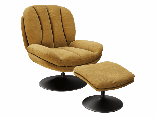 Fauteuil LISBOA confortable, pivotant, avec repose pied.