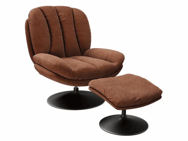 Fauteuil LISBOA confortable, pivotant, avec repose pied.