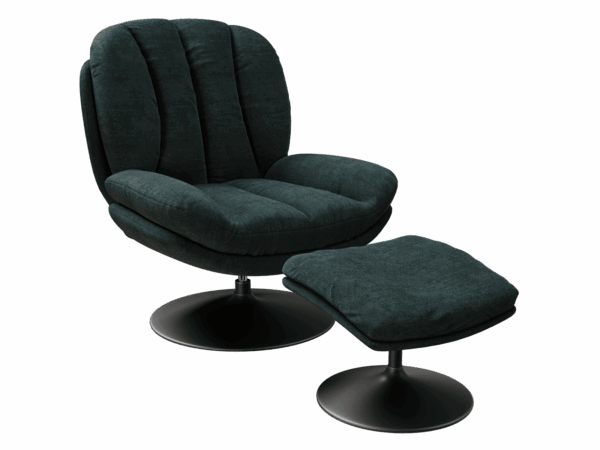 Fauteuil LISBOA confortable, pivotant, avec repose pied.
