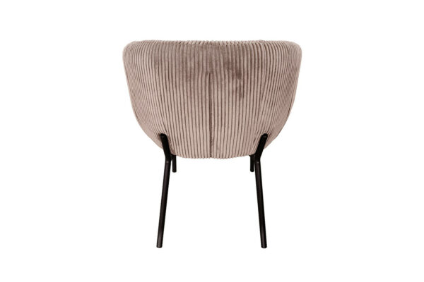 SEVILLA - Chaise en velours côtelé avec 4 pieds métalliques laqués noir