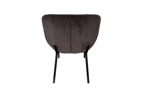 SEVILLA - Chaise en velours côtelé avec 4 pieds métalliques laqués noir