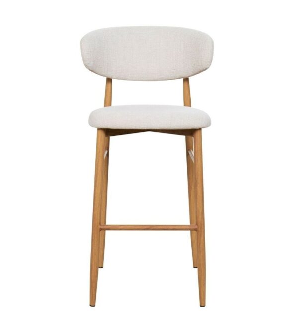 Chaise haute en bois design et moderne avec assise et tissu