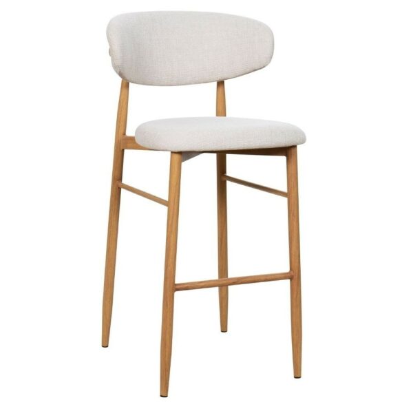 Chaise haute en bois design et moderne avec assise et tissu