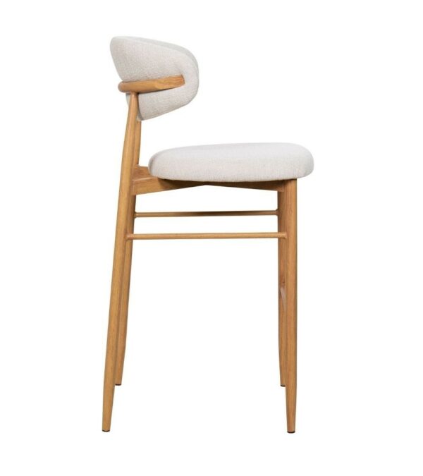 Chaise haute en bois design et moderne avec assise et tissu